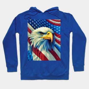 USA America Fourth of July Op Art Bald Eagle July 4th Hoodie